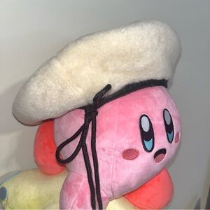 Cream fur beret with adjustable strap